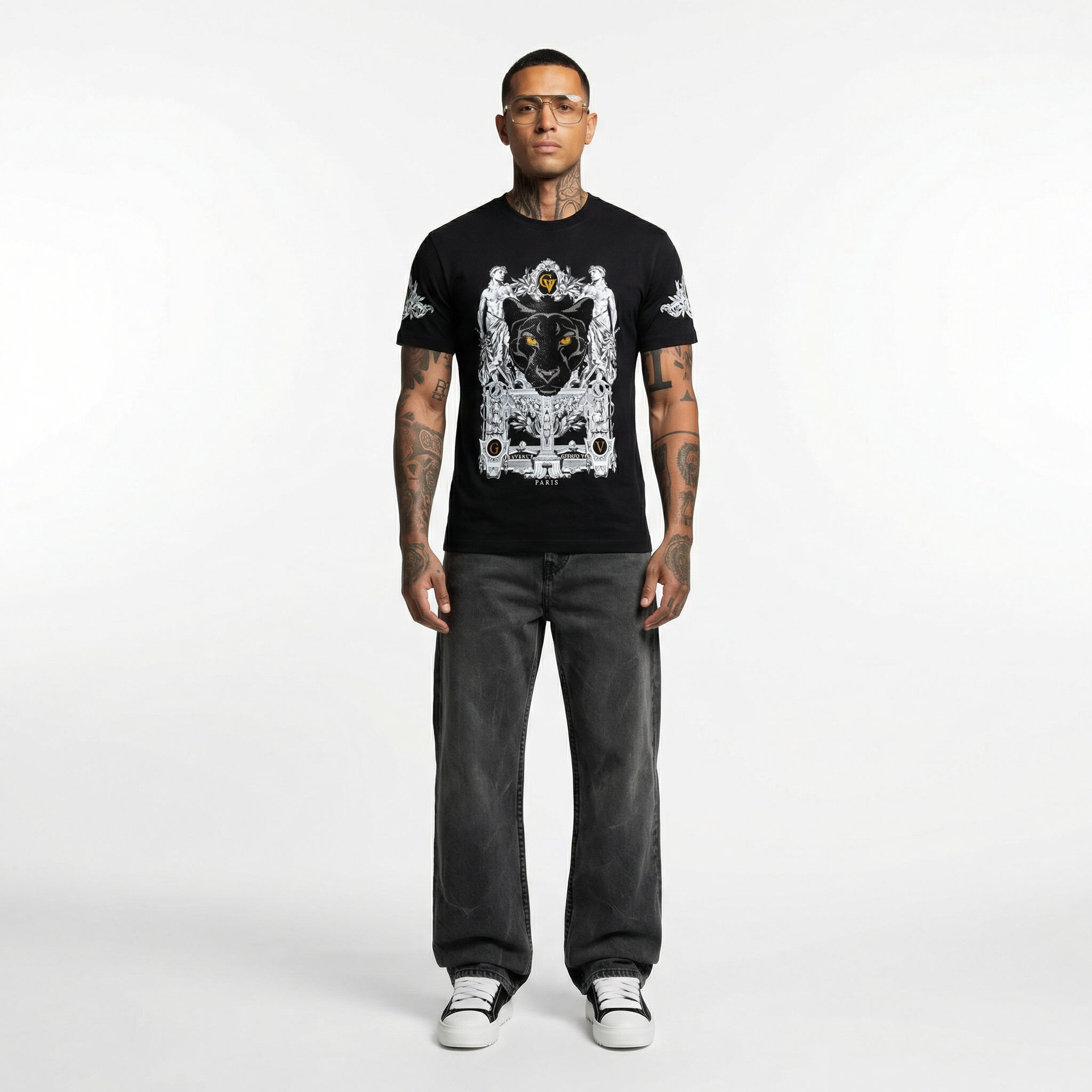 T-shirt George V "Royal Black Panther" — Noir