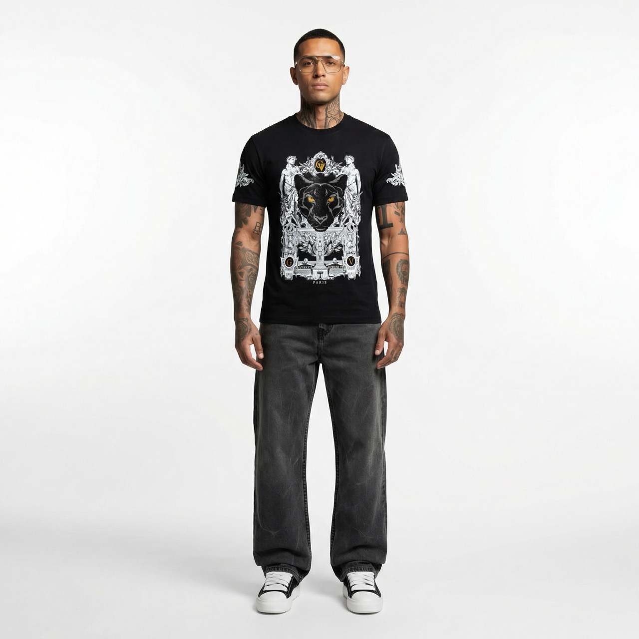 T-shirt George V "Royal Black Panther" — Noir