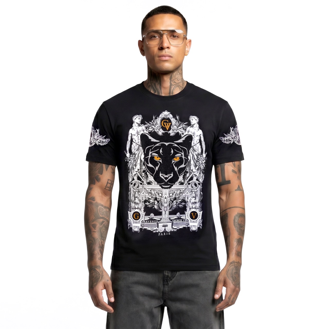 T-shirt George V "Royal Black Panther" — Noir