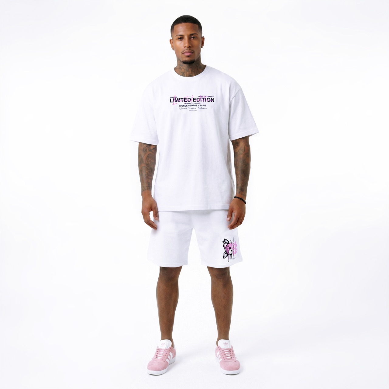 Ensemble George V "Teddy Limited Edition" — Blanc/Rose