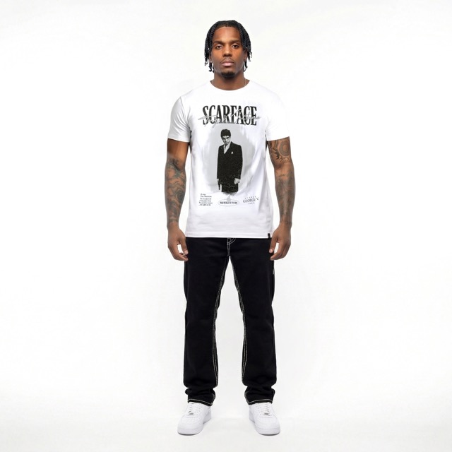 T-shirt George V "SCARFACE" — Blanc