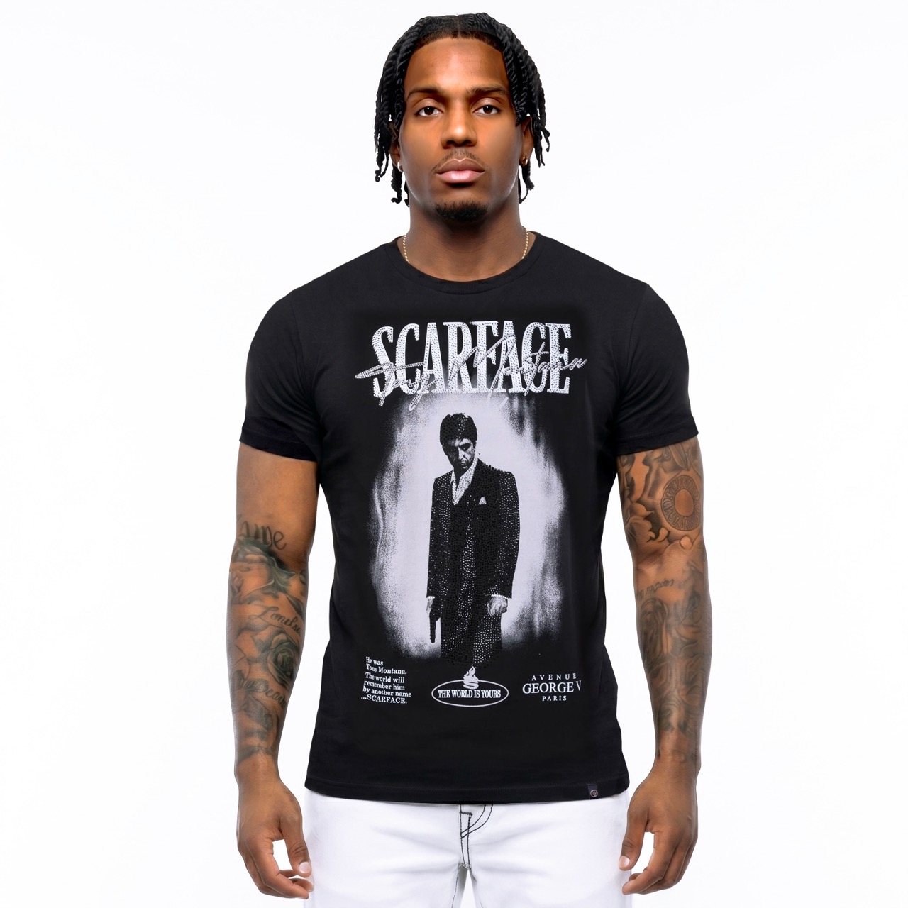T-shirt George V "SCARFACE" — Noir